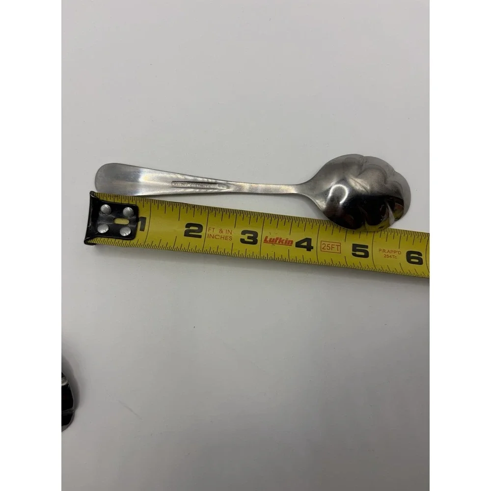Lot of 10 Stainless Steel Scalloped Shell Sugar Spoons Event Flatware